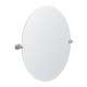 Large Oval Titling Wall Mirror in Satin Nickel
