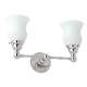 2 Light Up Lighting Vanity Light in Polished Chrome / Satin Etched