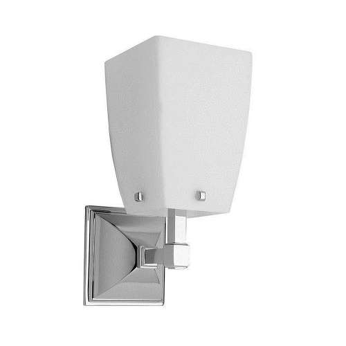 Single Downward Facing Wall Sconce in Satin Nickel