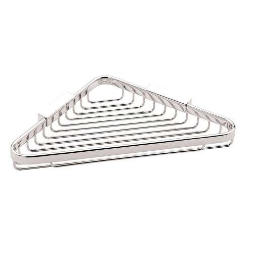 9in Wall Mounted Brass Corner Shower Basket