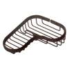 Brass Wall Mounted Wire Corner Basket in Oil Rubbed Bronze