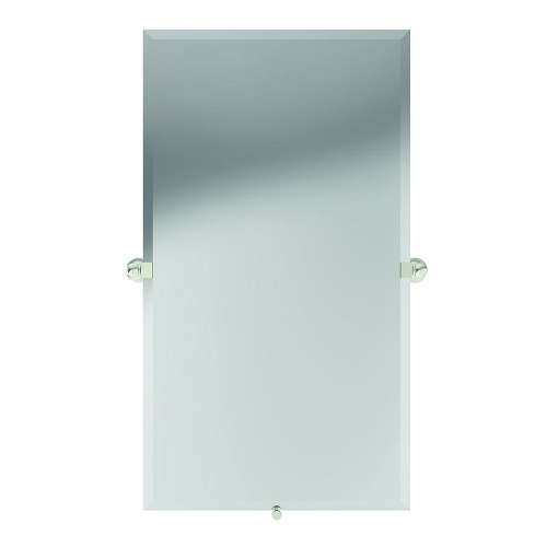36in Rectangular Pivoting Portrait Mirror in Polished Nickel