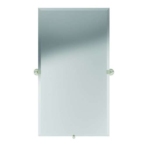 36in Rectangular Pivoting Portrait Mirror in Satin Nickel