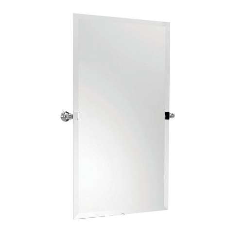 36in Rectangular Pivoting Portrait Mirror in Polished Chrome