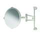 Pivoting Vanity Mirror on Slide Bar in Polished Nickel