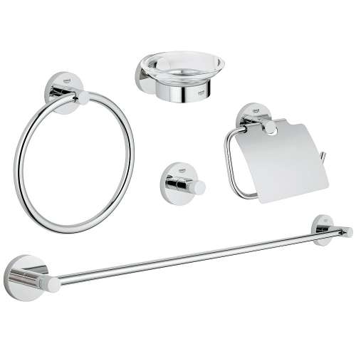 40344001 Essentials 5-in-1 Bathroom Accessories Set in StarLight chrome