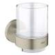 40447EN1 Essentials Crystal Glass with Holder in Brushed Nickel