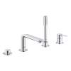 19577001 Lineare Four-Hole Bathtub Faucet with Handshower in StarLight Chrome