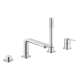 19577001 Lineare Four-Hole Bathtub Faucet with Handshower in StarLight Chrome