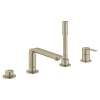 19577EN1 Lineare Four-Hole Bathtub Faucet with Handshower in Brushed Nickel