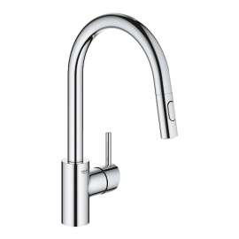 Concetto Single Hole Pullout Swivel Kitchen Faucet - In Multiple Colors