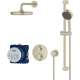 34745EN0 Grohtherm Thermostatic Shower System with Shower Head, Hand Shower, Slide Bar, Hose, and Valve Trim in Brushed Nickel Infinity Finish
