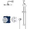 34745000 Grohtherm Thermostatic Shower System with Shower Head, Hand Shower, Slide Bar, Hose, and Valve Trim in StarLight Chrome Finish