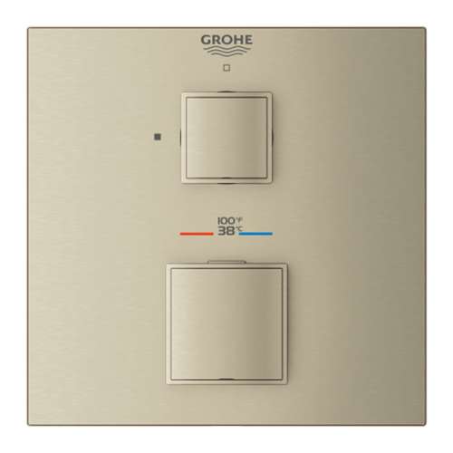 24157EN0 Grohtherm Cube Single Function 2-Handle Thermostatic Trim in Brushed Nickel Infinity Finish