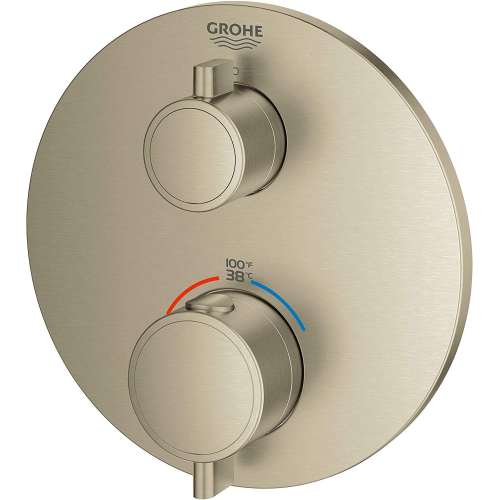 24107EN0 Grohtherm Single Function 2-Handle Thermostatic Trim in Brushed Nickel Infinity Finish