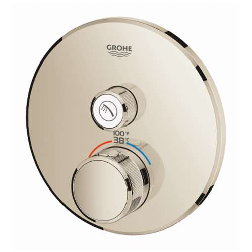 29136BE0 Grohtherm Single Function Thermostatic Trim with Control Module in Polished Nickel Finish