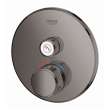 29136A00 Grohtherm Single Function Thermostatic Trim with Control Module in Hard Graphite Finish