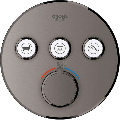 29138A00 Grohtherm Triple-Function Shower Thermostatic Valve Trim Kit, Hard Graphite