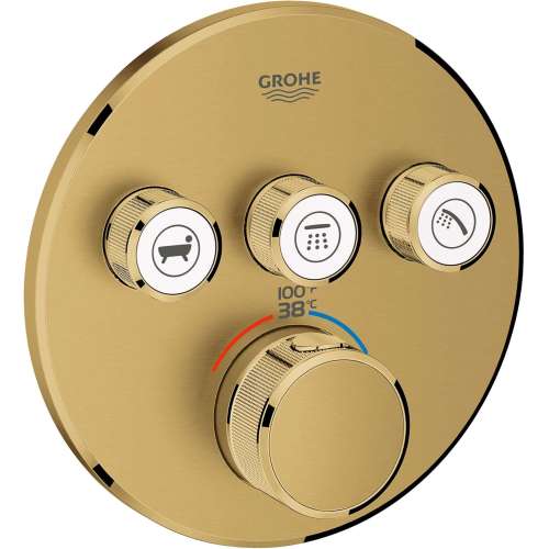 29138GN0 Grohtherm Triple-Function Shower Thermostatic Valve Trim Kit, Brushed Cool Sunrise