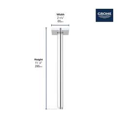 12" Ceiling Shower Arm With Square Flange, 27487GN0