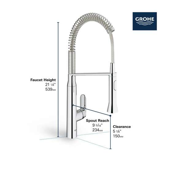K7 Medium Single-Handle Semi-Pro Dual Spray Kitchen Faucet 1.75 GPM (6.6 L/min), 31380000