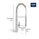 K7 Medium Single-Handle Semi-Pro Dual Spray Kitchen Faucet 1.75 GPM (6.6 L/min), 31380000