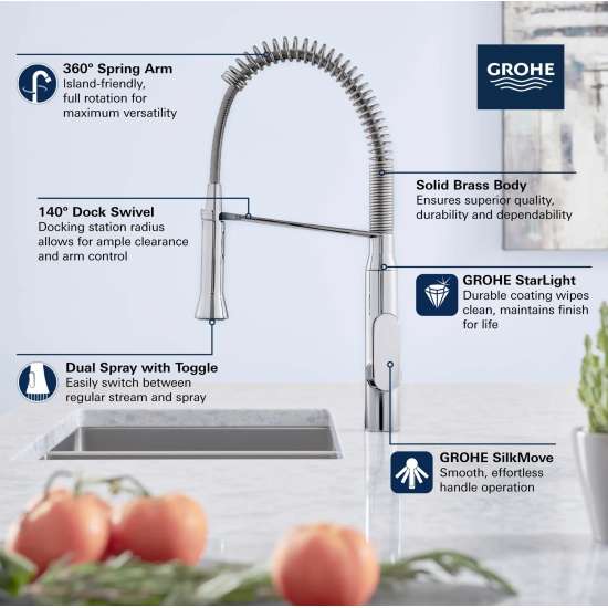 K7 Medium Single-Handle Semi-Pro Dual Spray Kitchen Faucet 1.75 GPM (6.6 L/min), 31380000