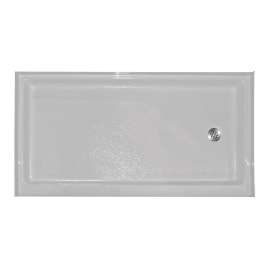 60-in x 32-in Rectangular Alcove Acrylic Shower Base with Right Hand Drain and Low EasyStep Threshold, in White