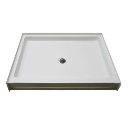 48-in x 36-in Rectangular Alcove AcrylX Shower Base with Center Drain and Low EasyStep Threshold, in White