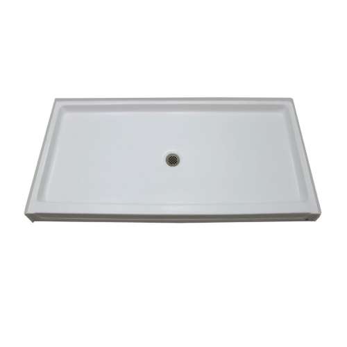 72-in x 36-in Rectangular Alcove AcrylX Shower Base with Center Drain and Low EasyStep Threshold, in White