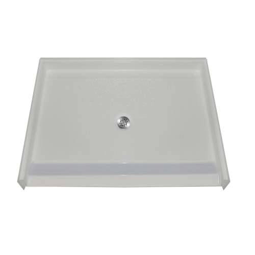 48in x 36in Rectangular Alcove AcrylX Shower Base with Center Drain and EasyStep Threshold, in White