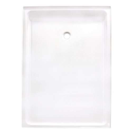 72-in x 48-in Rectangular Alcove AcrylX Shower Base with End Drain and Low EasyStep Threshold, in White