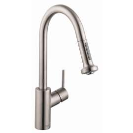 04310801 Talis S2 HighArc Kitchen Faucet, 2-Spray Pull-Down, 1.5 GPM, In Steel Optic