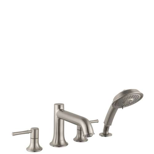 Hansgrohe Talis C 4-Hole Roman Tub Set Trim With 2.0 Gpm Handshower In Brushed Nickel, 14314821
