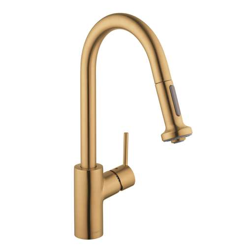 Hansgrohe Talis S² Higharc Kitchen Faucet, 2-Spray Pull-Down, 1.75 Gpm In Brushed Gold Optic, 14877251