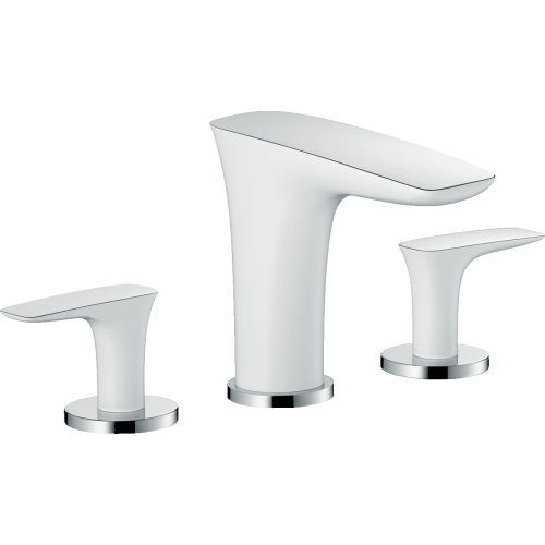 Hansgrohe Puravida Widespread Faucet 110, 1.2 Gpm In White/Chrome, 15073401