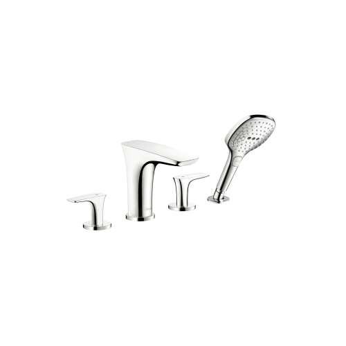 Hansgrohe Puravida 4-Hole Roman Tub Set Trim With 2.0 Gpm Handshower In Chrome, 15446001
