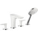 Hansgrohe Puravida 4-Hole Roman Tub Set Trim With 1.75 Gpm Handshower In White/Chrome, 15456401
