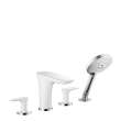 Hansgrohe Puravida 4-Hole Roman Tub Set Trim With 1.75 Gpm Handshower In White/Chrome, 15456401