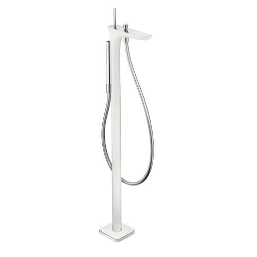 Hansgrohe Puravida Freestanding Tub Filler Trim With 2.0 Gpm Handshower In White/Chrome, 15473401