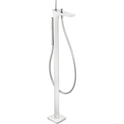 Hansgrohe Puravida Freestanding Tub Filler Trim With 1.75 Gpm Handshower In White/Chrome, 15477401