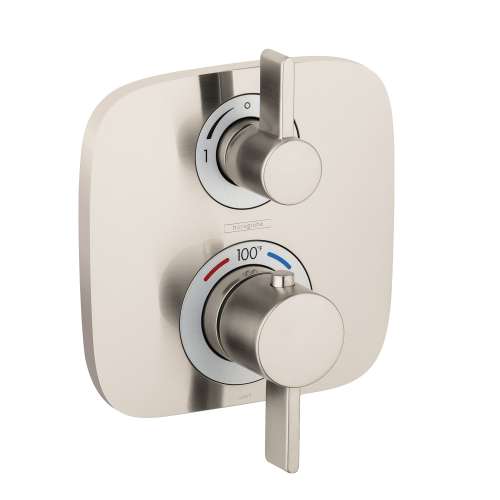 Hansgrohe Ecostat E Thermostatic Trim With Volume Control And Diverter In Brushed Nickel, 15708821