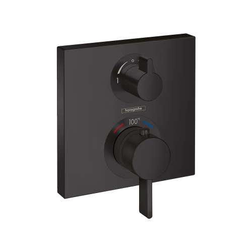 Hansgrohe Ecostat Square Thermostatic Trim With Volume Control And Diverter In Matte Black, 15714671