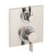 Hansgrohe Ecostat Square Thermostatic Trim With Volume Control And Diverter In Brushed Nickel, 15714821