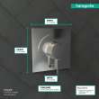 Hansgrohe Ecostat Square Pressure Balance Trim In Chrome, 15724001