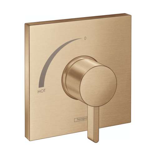 Hansgrohe Ecostat Square Pressure Balance Trim In Brushed Bronze, 15724141