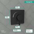 Hansgrohe Ecostat Square Pressure Balance Trim In Matte Black, 15724671