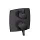 Hansgrohe Ecostat Classic Thermostatic Trim With Volume Control, Square In Matte Black, 15727671