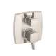Hansgrohe Ecostat Classic Thermostatic Trim With Volume Control, Square In Brushed Nickel, 15727821