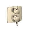 Hansgrohe Ecostat Classic Thermostatic Trim With Volume Control, Square In Polished Nickel, 15727831